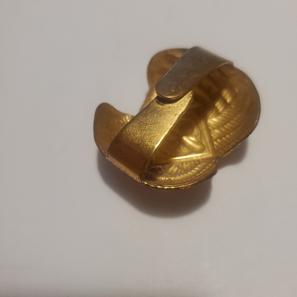 Boy Scout Cub Scout Wolf Blue Gold Tone Neckerchief Scarf Slide VTG - Picture 6 of 12